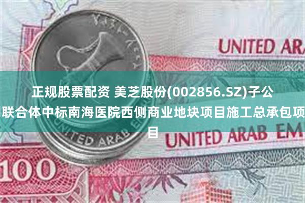 正规股票配资 美芝股份(002856.SZ)子公司联合体中标