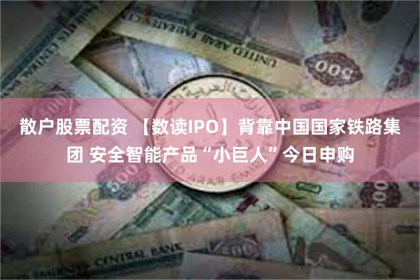 散户股票配资 【数读IPO】背靠中国国家铁路集团 安全智能产