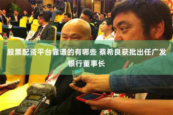 股票配资平台靠谱的有哪些 蔡希良获批出任广发银行董事长