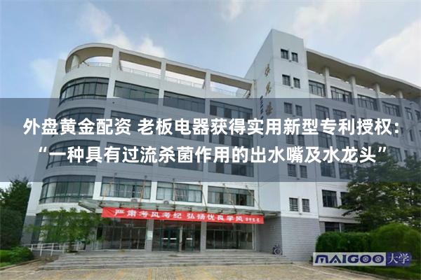 外盘黄金配资 老板电器获得实用新型专利授权：“一种具有过流杀